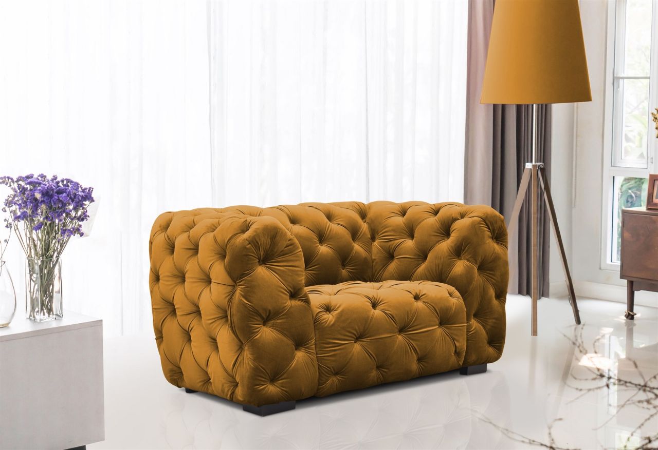 Sessel Designersessel NATALIE in Stoff Riviera Goldgelb