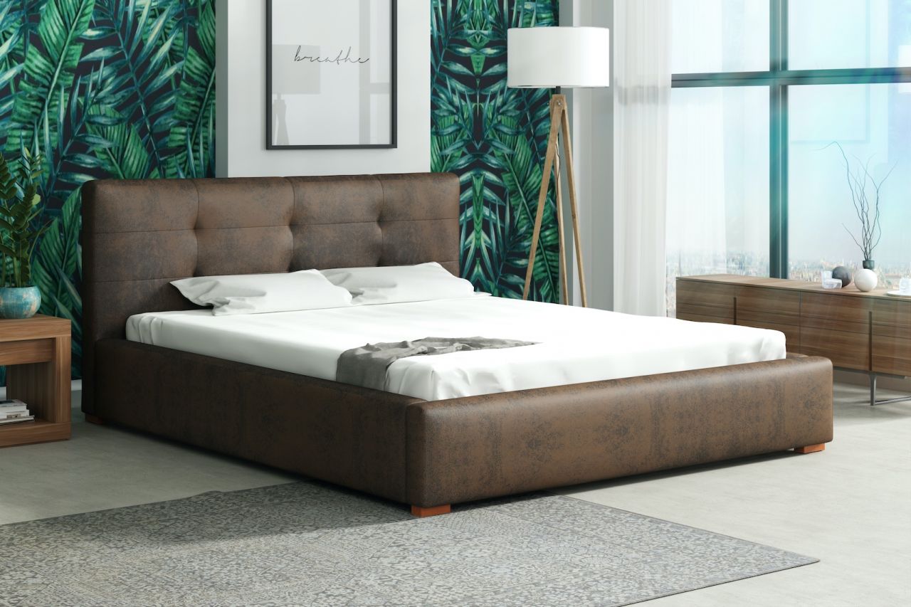 Polsterbett Bett Doppelbett TERAMO (Set 2) Vintage Braun 160x200cm