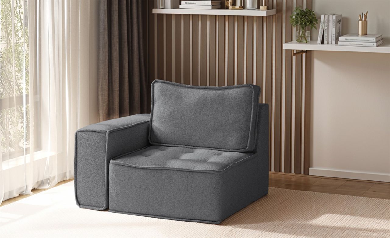 Sessel SANDE 1-Sitzer Modul Stoff Alpine Anthrazit Seite Links