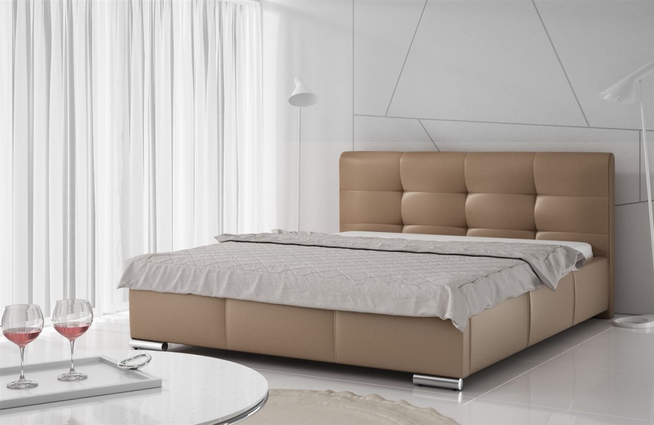 Polsterbett Doppelbett TAYLOR Komplettset Kunstleder Cappu.. 160x200cm