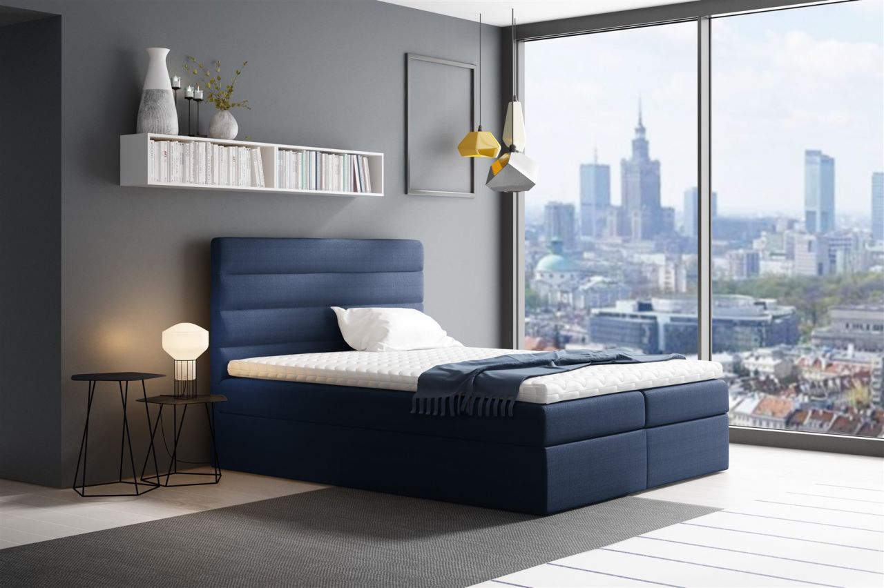 Boxspringbett Schlafzimmerbett LUCA 200x200cm Blau