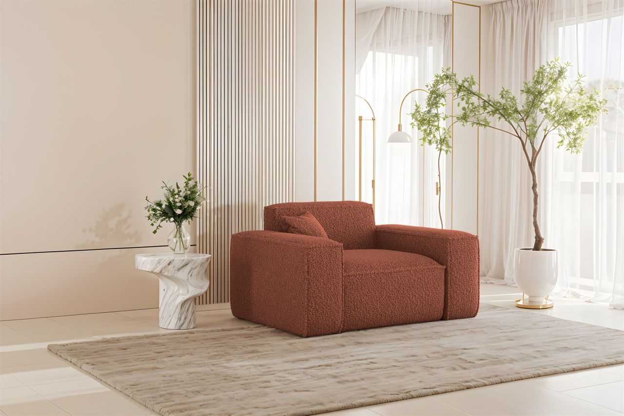 Sessel Designersessel CELES PREMIUM in Stoff Sven Rostbraun