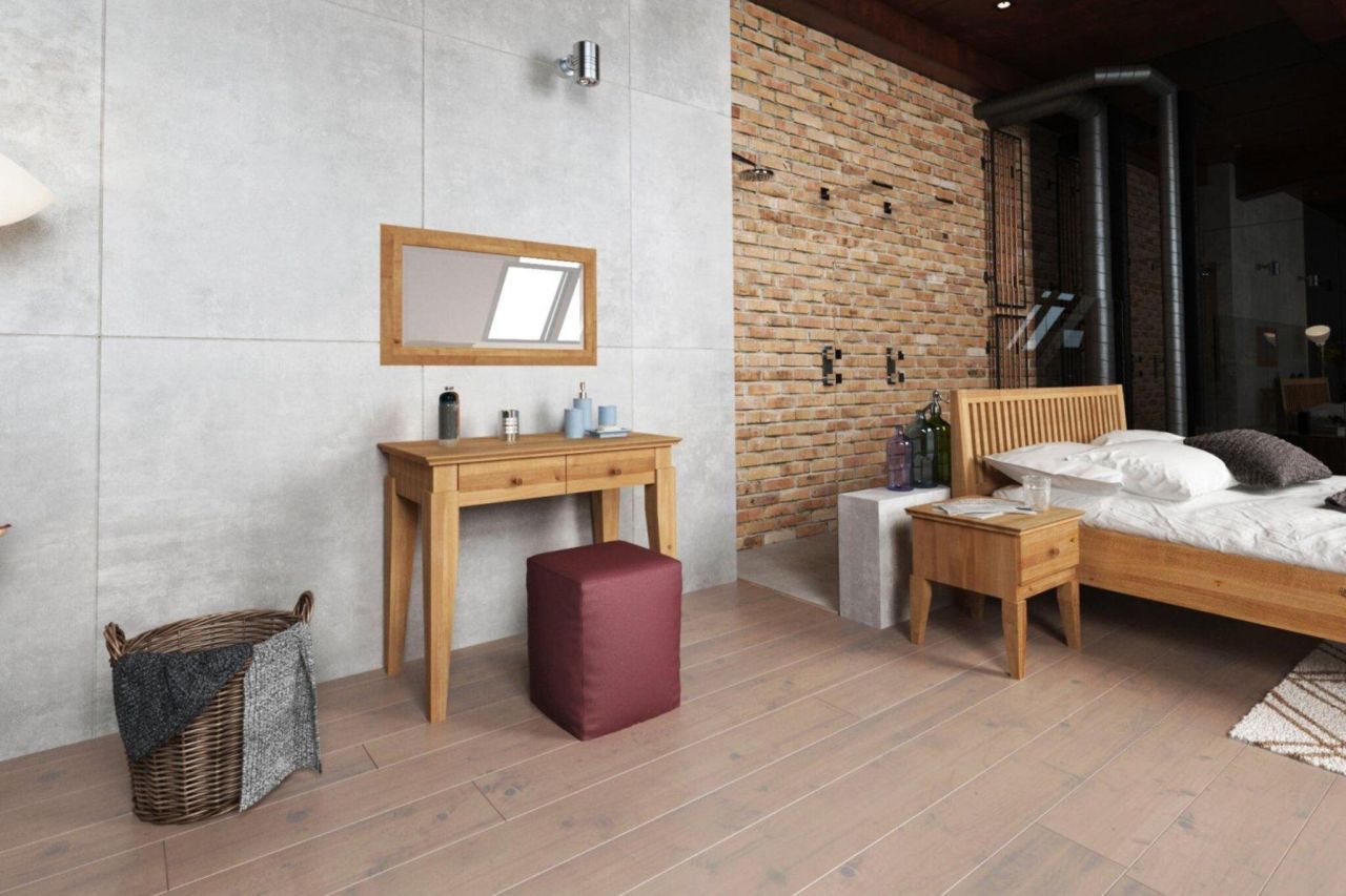 Schminktisch LENNES Buche massiv 90x77x50 cm