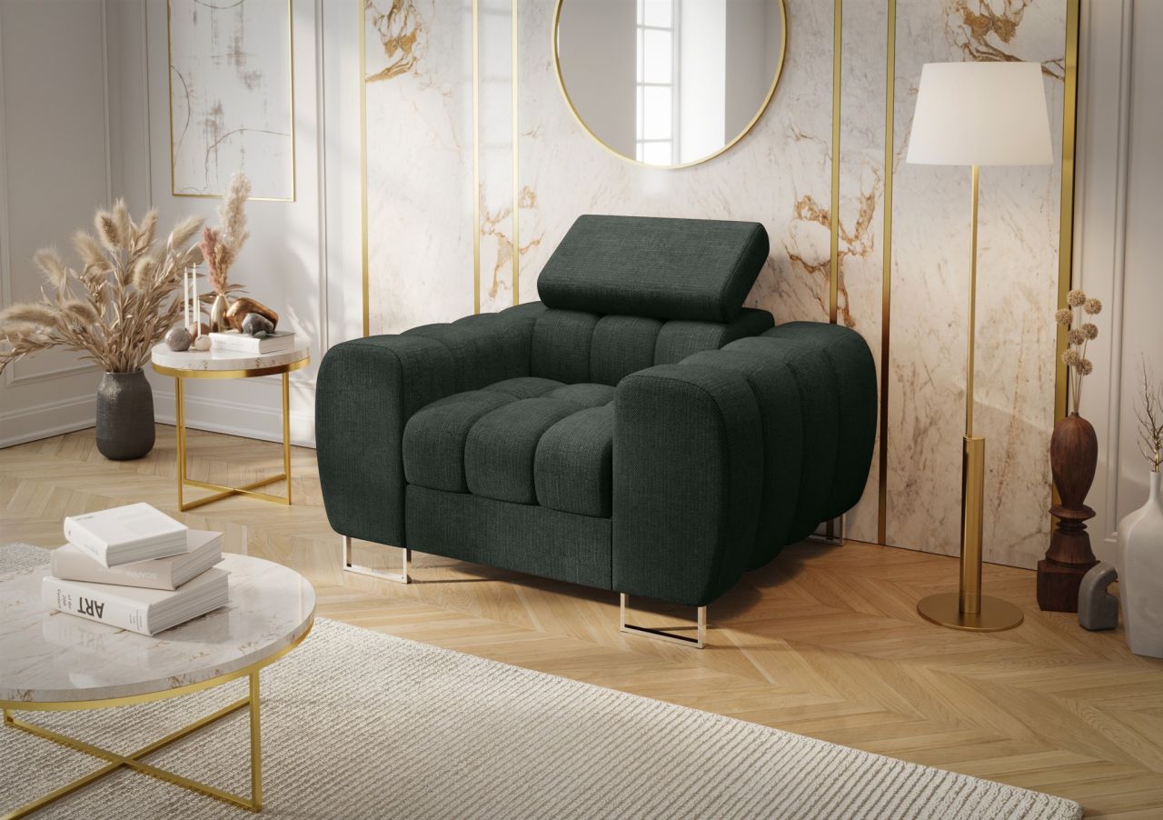 Sessel Designersessel BASTIEN in Stoff Moly Grün