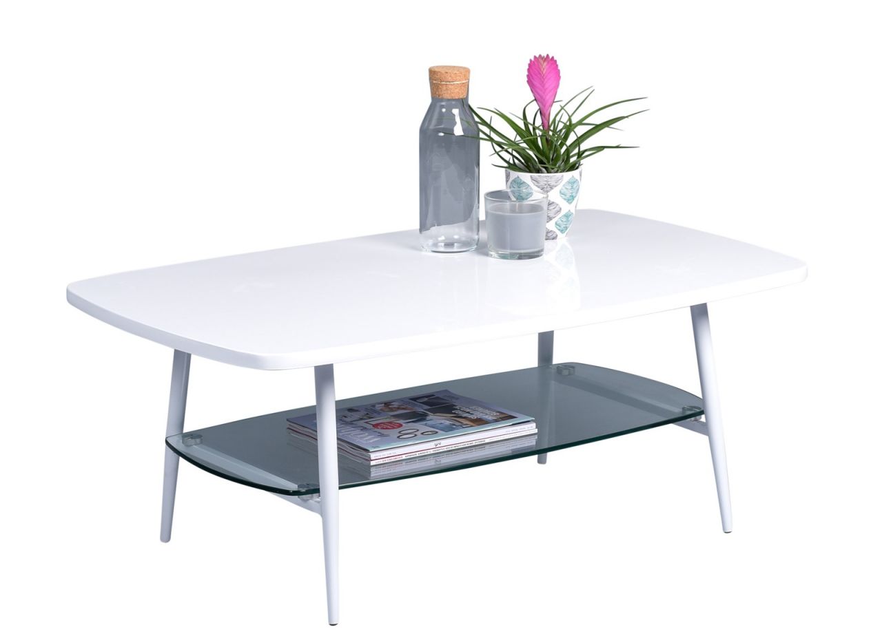Couchtisch Beistelltisch ANNA 100x60 cm Dekor weiss matt