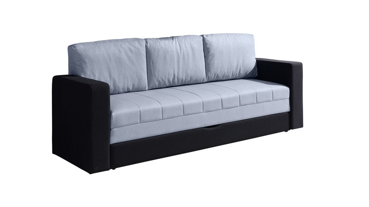 Sofa Schlafsofa LABRI 3-Sitzer Schwarz/ Hellgrau