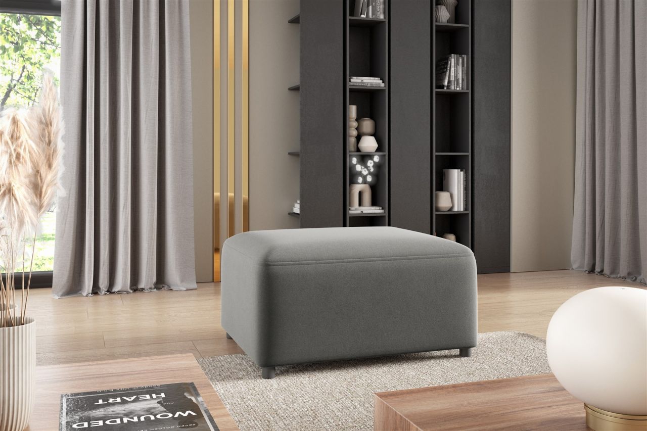 Polsterhocker Designerhocker Hocker MEGAN in Stoff Salvador Grau