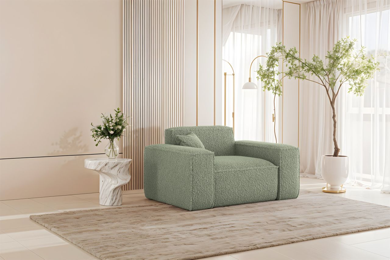 Sessel Designersessel CELES PREMIUM in Stoff Sven Hellgrün
