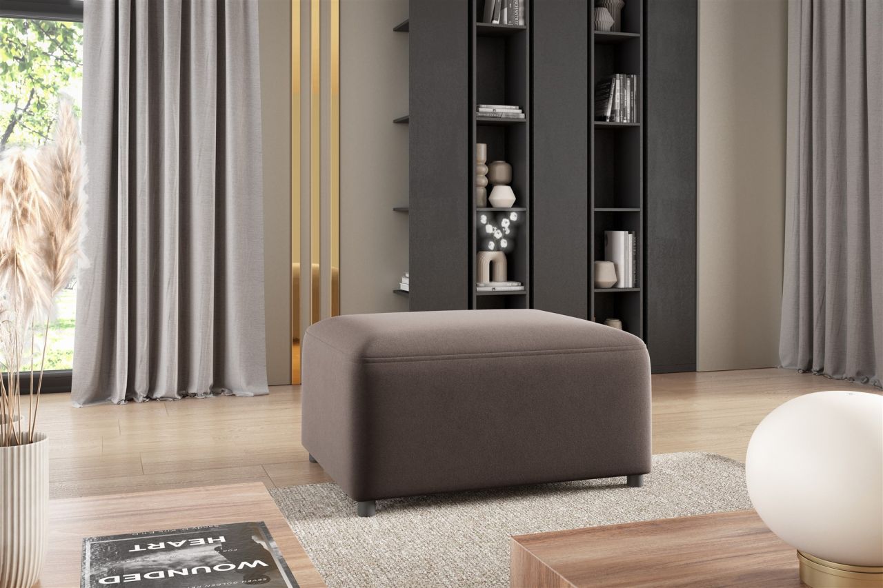 Polsterhocker Designerhocker Hocker MEGAN in Stoff Salvador Braun