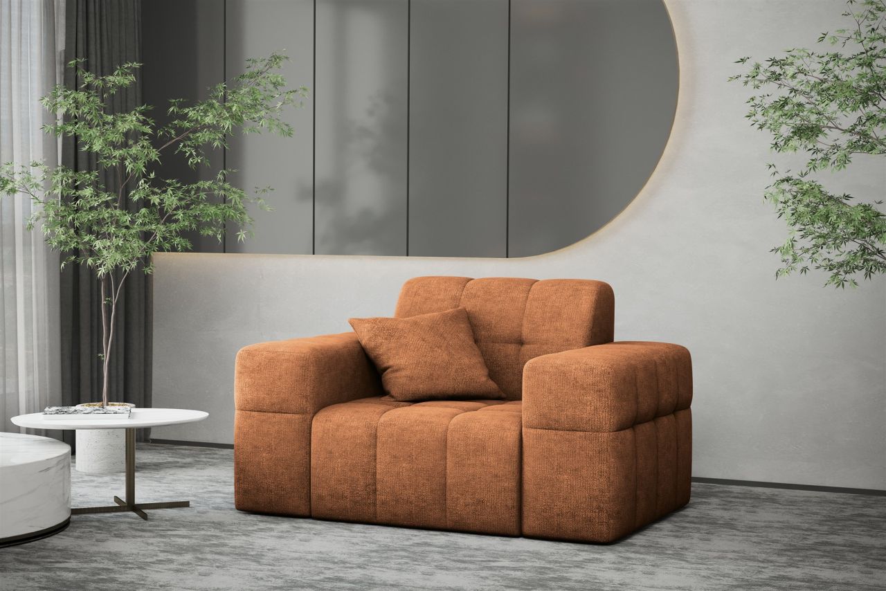 Sessel Designersessel NANCY in Stoff Perfekt Harmony Caramel