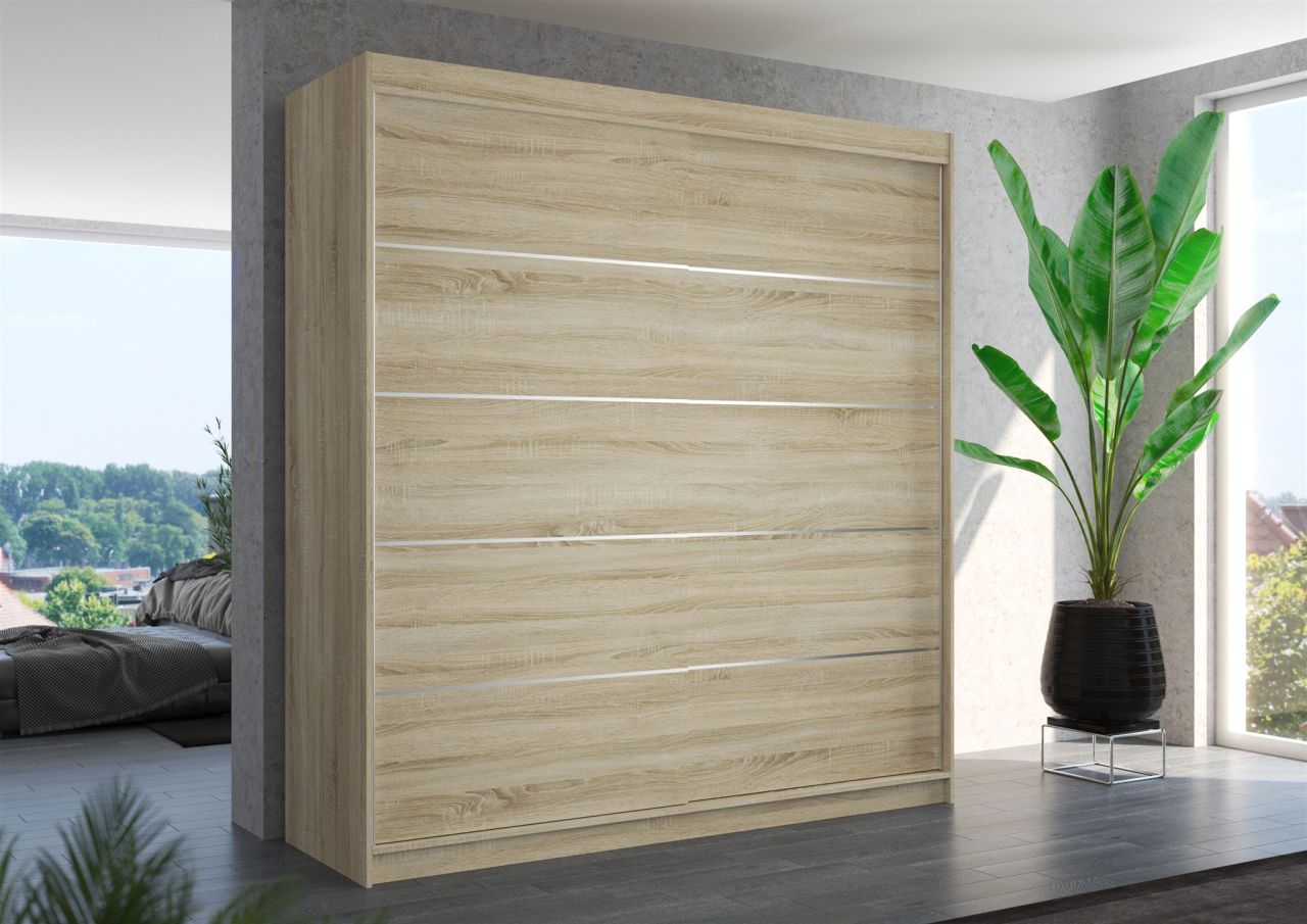 Schiebetürenschrank Schrank Nr.420 in Sonoma matt 200x215x58 cm