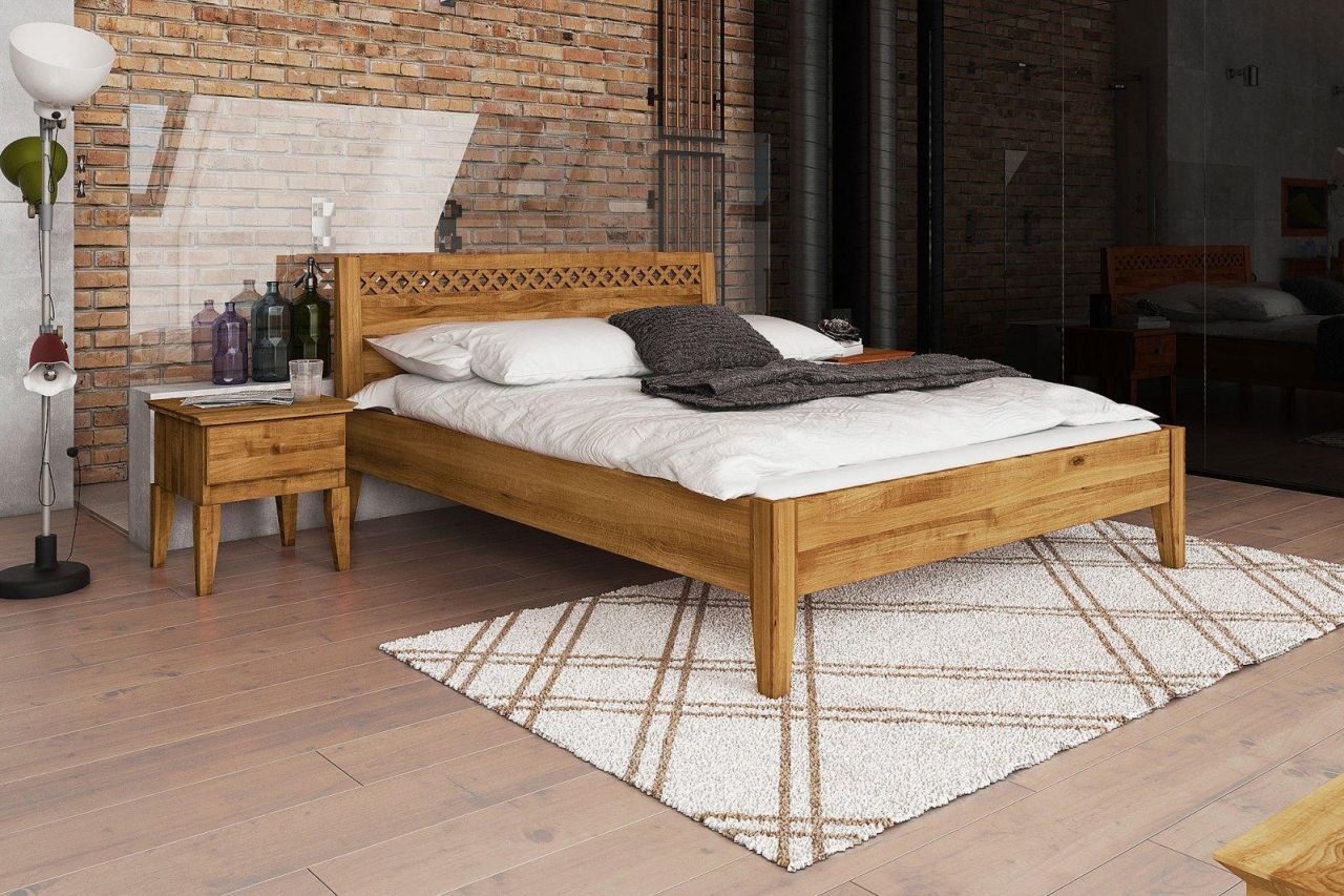 Schlafzimmerbett Bett Massivholzbett LENNES Nr.3 Buche 180x200 cm