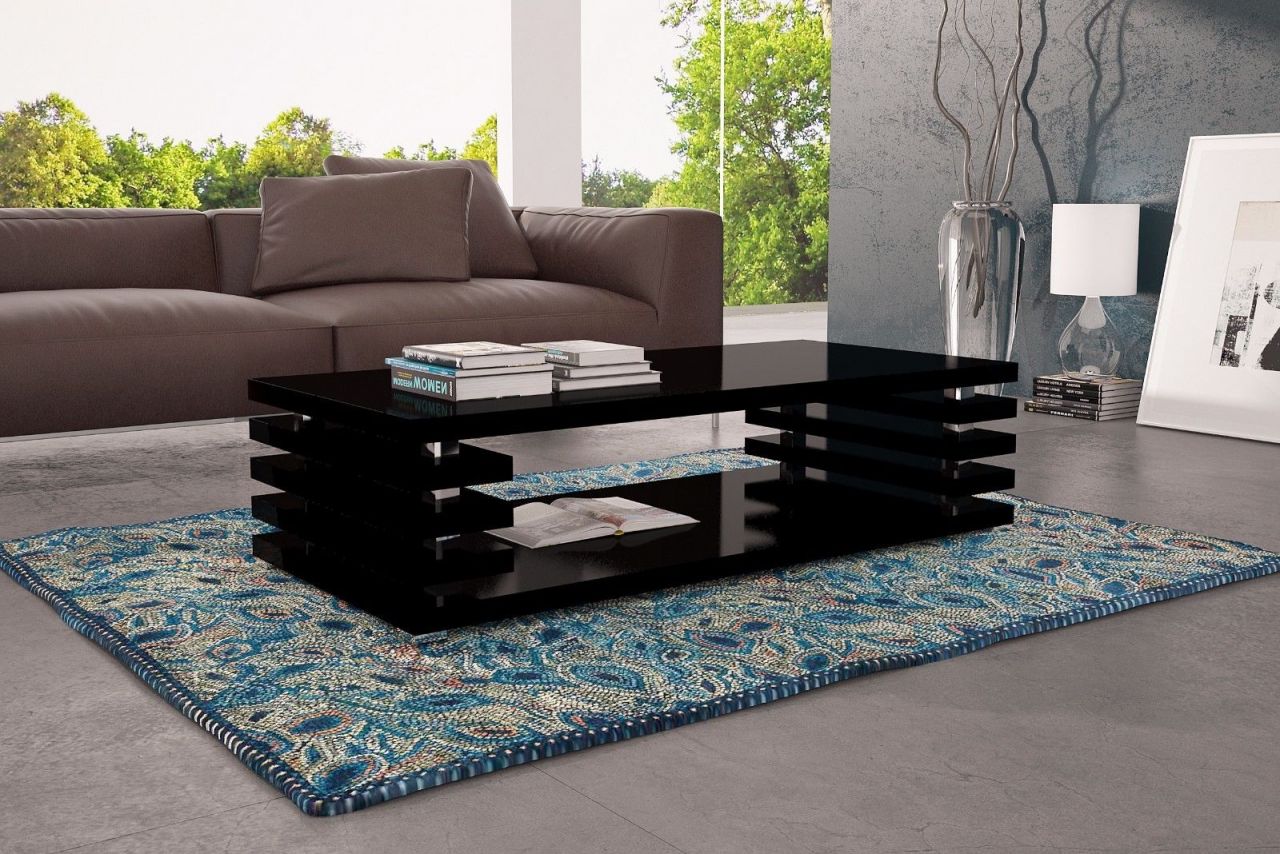 OUTLET Couchtisch ANDREA XL 120x60 cm Hochglanz Schwarz