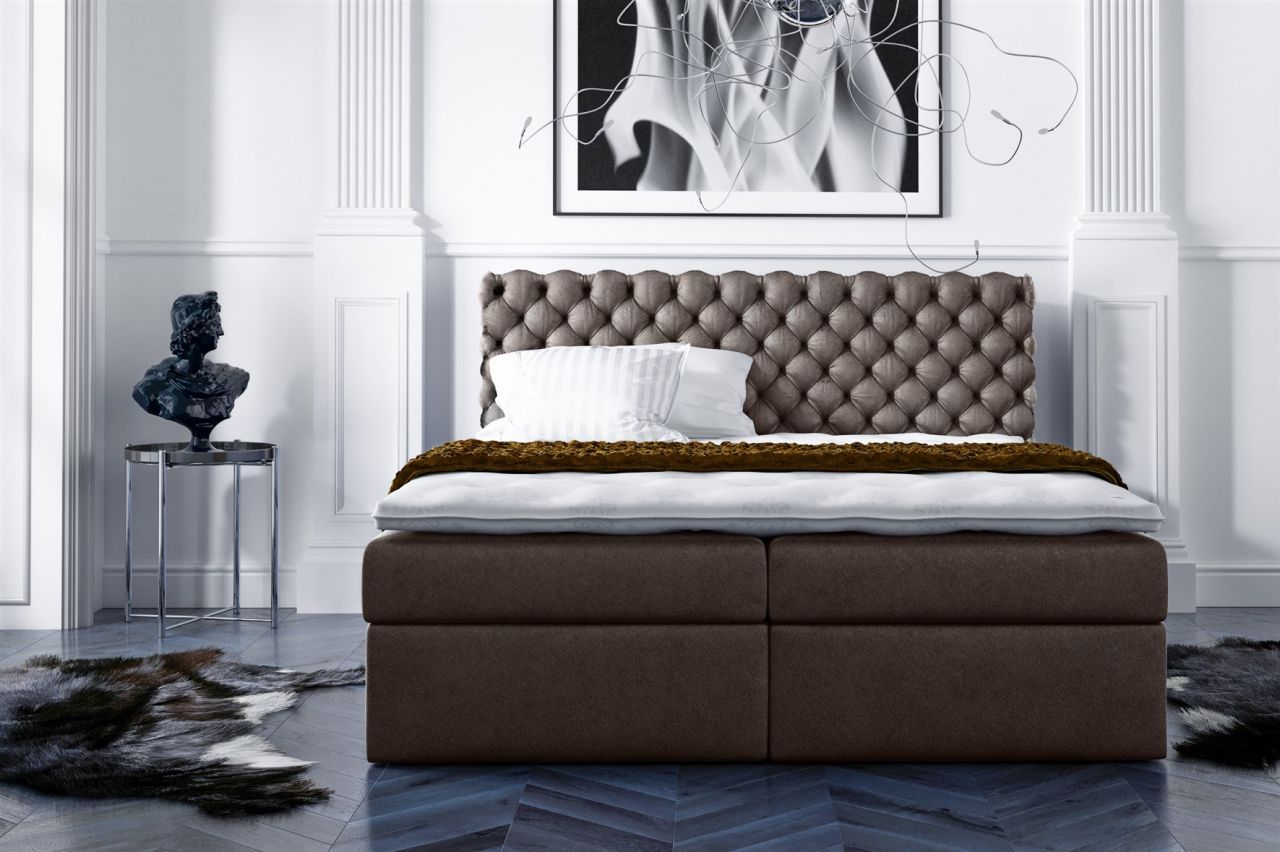Boxspringbett Schlafzimmerbett PARINI 160x200cm Braun