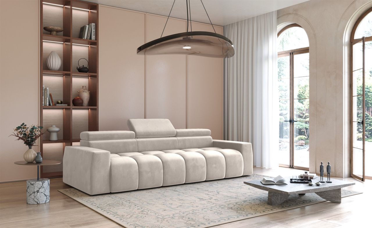 Bigsofa Couchgarnitur DARCY Megasofa in Stoff Salvador Beige
