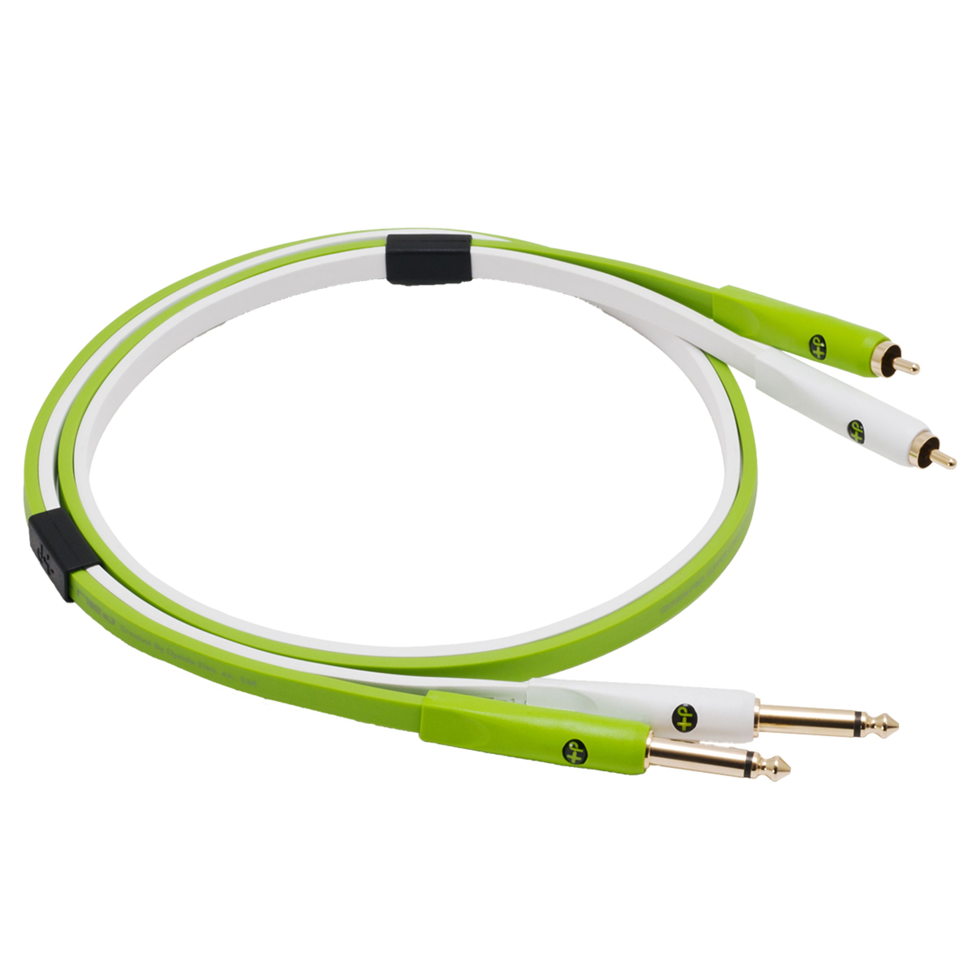 NEO by Oyaide d+ Stereo Cinch/2x6,3mm Klinke Kabel, Class B, 1,0m Länge Kabel für DJs Multicolour