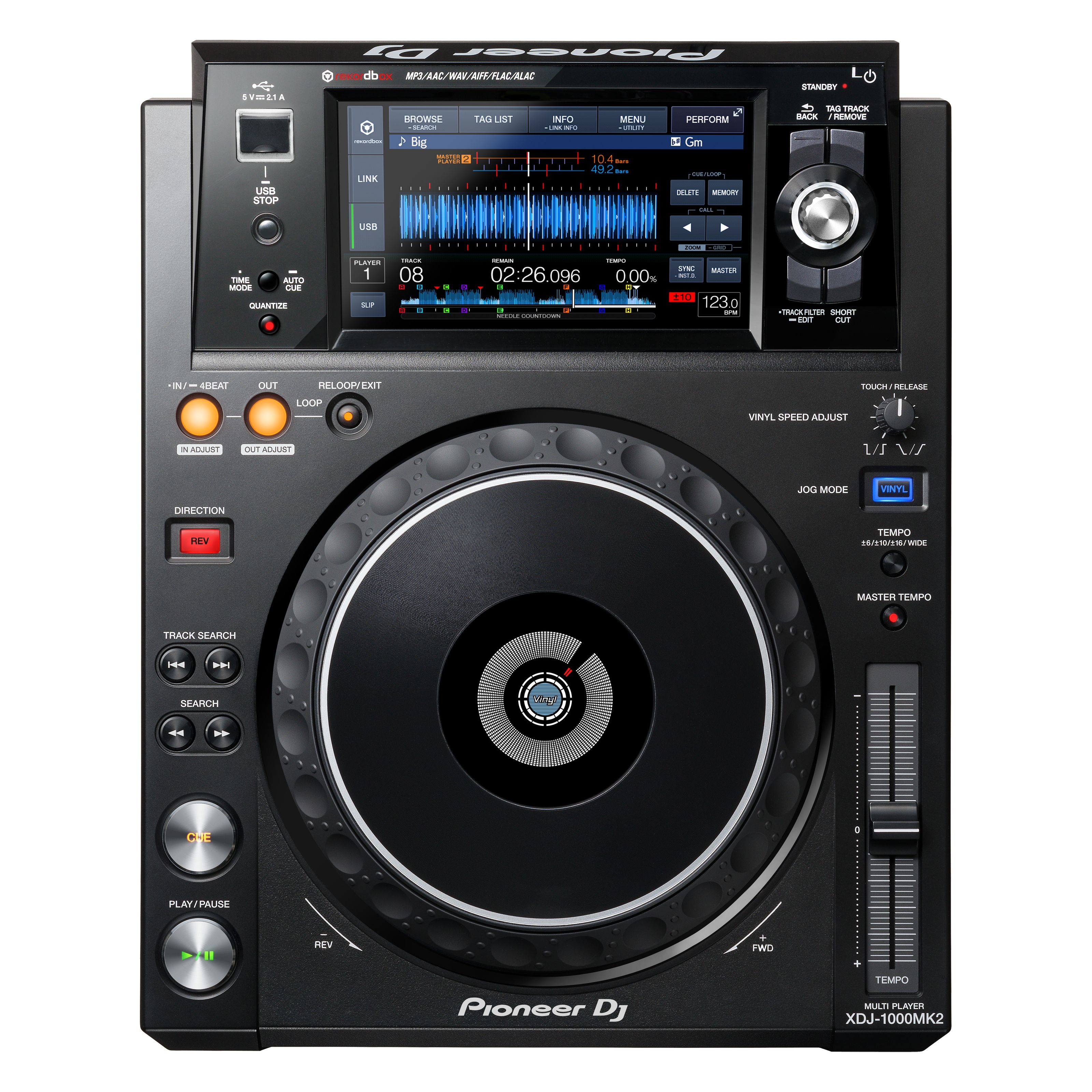 Pioneer DJ XDJ-1000 MK2 Multimedia-Player Schwarz