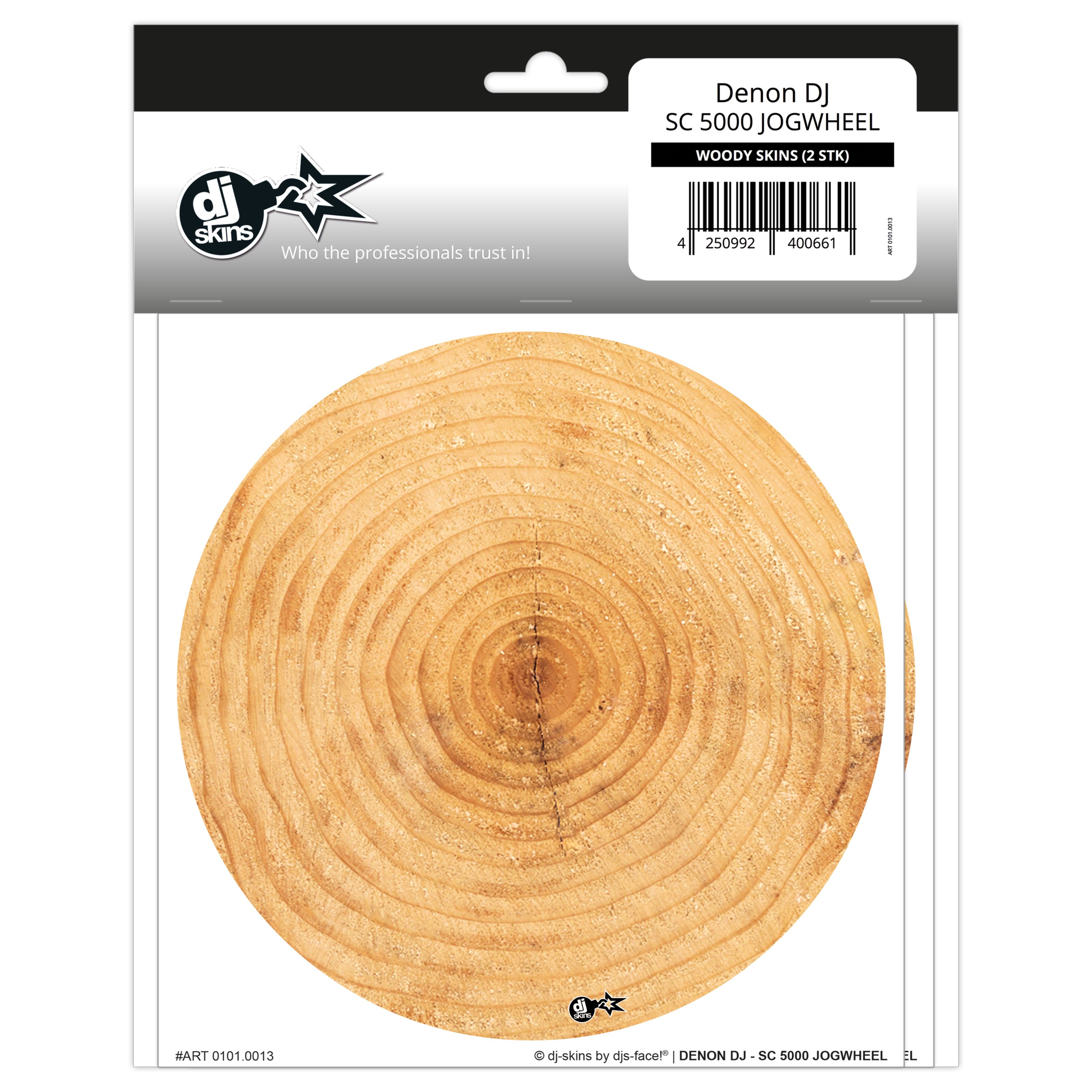 dj-skins Denon SC5000 Jogwheel Skin Woody (Pair) DJ Skin Braun