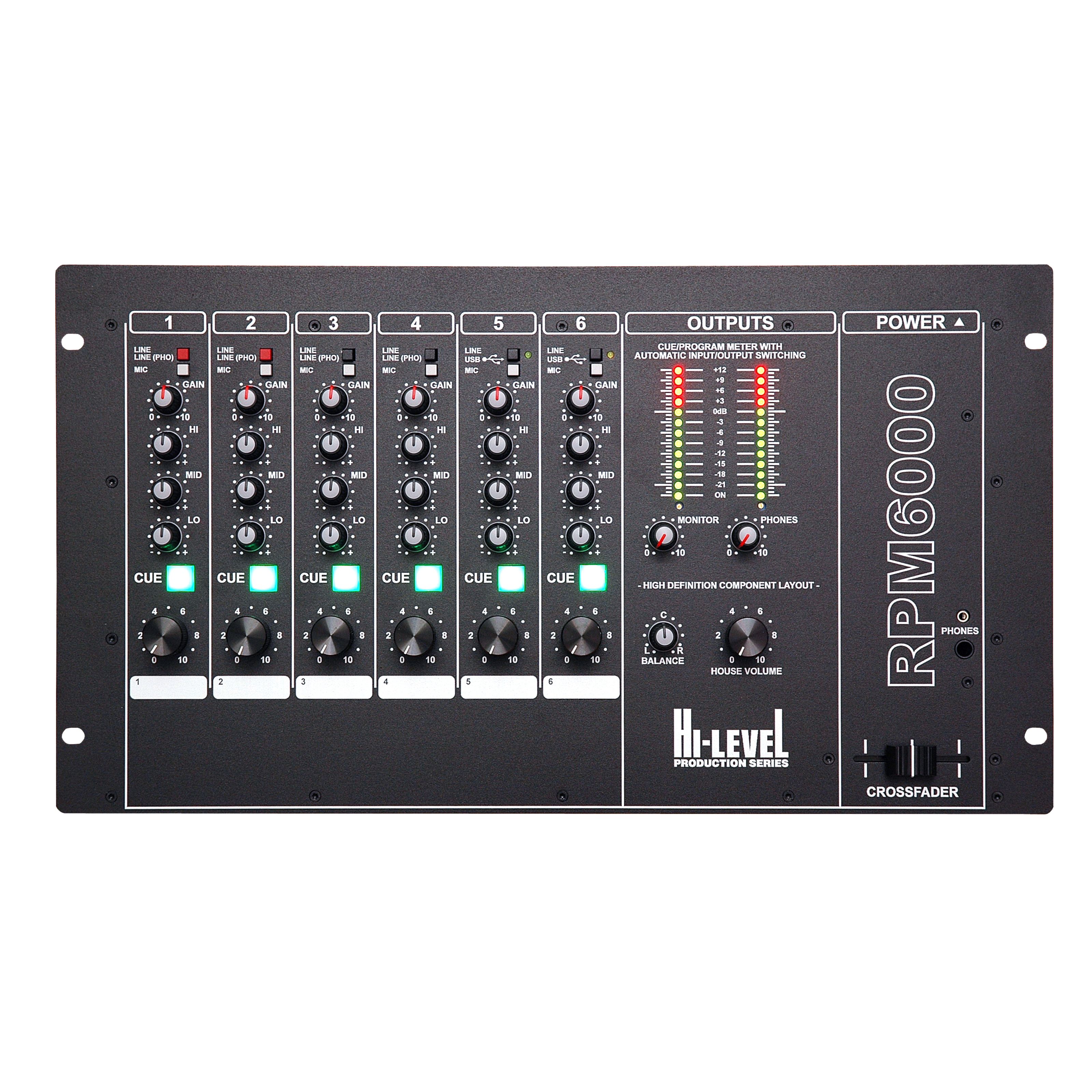 Hi-Level RPM6000 USB Rotary Mixer Schwarz