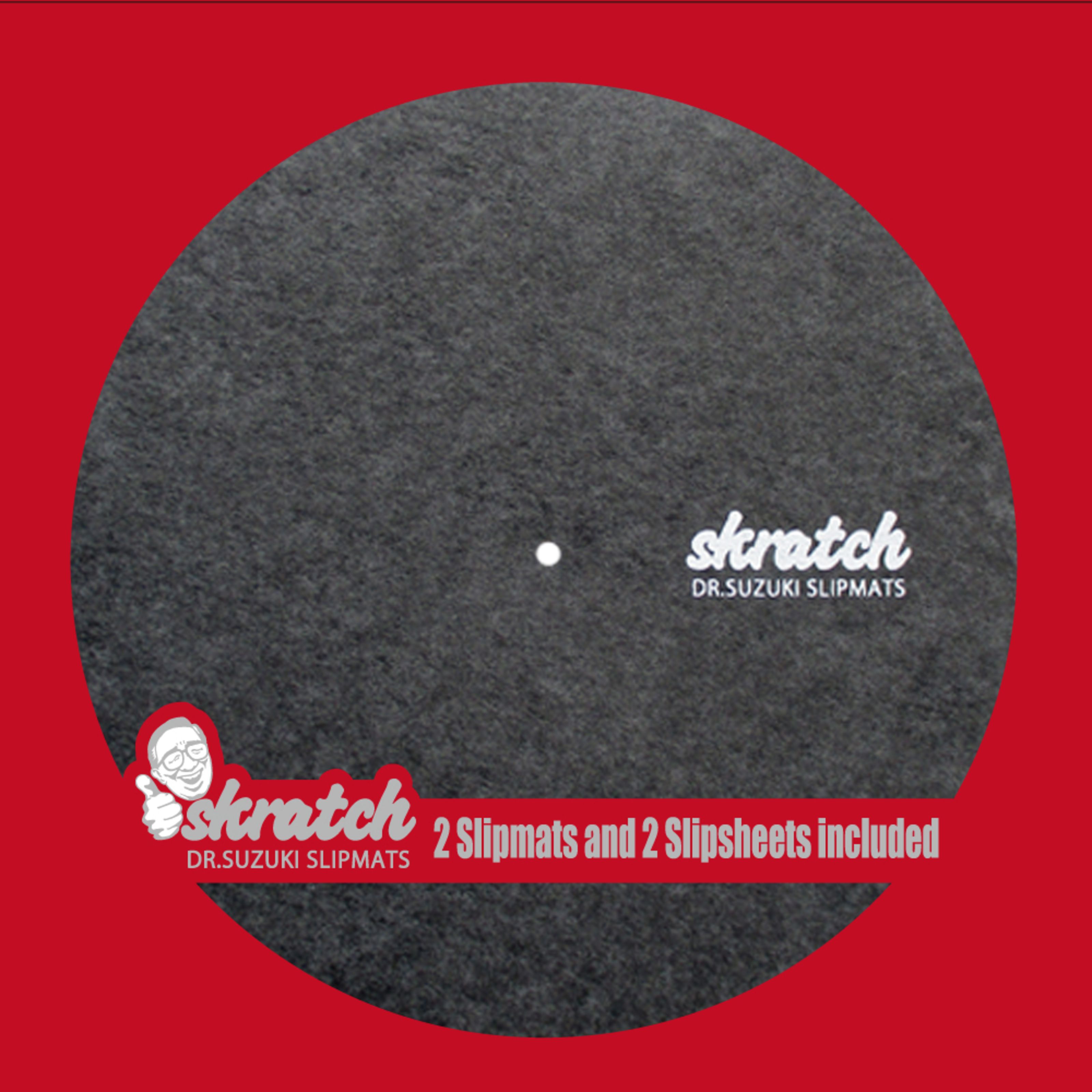 Dr. Suzuki 12' Skratch Slipmats (paar) Slipmat für Plattenspieler Schwarz