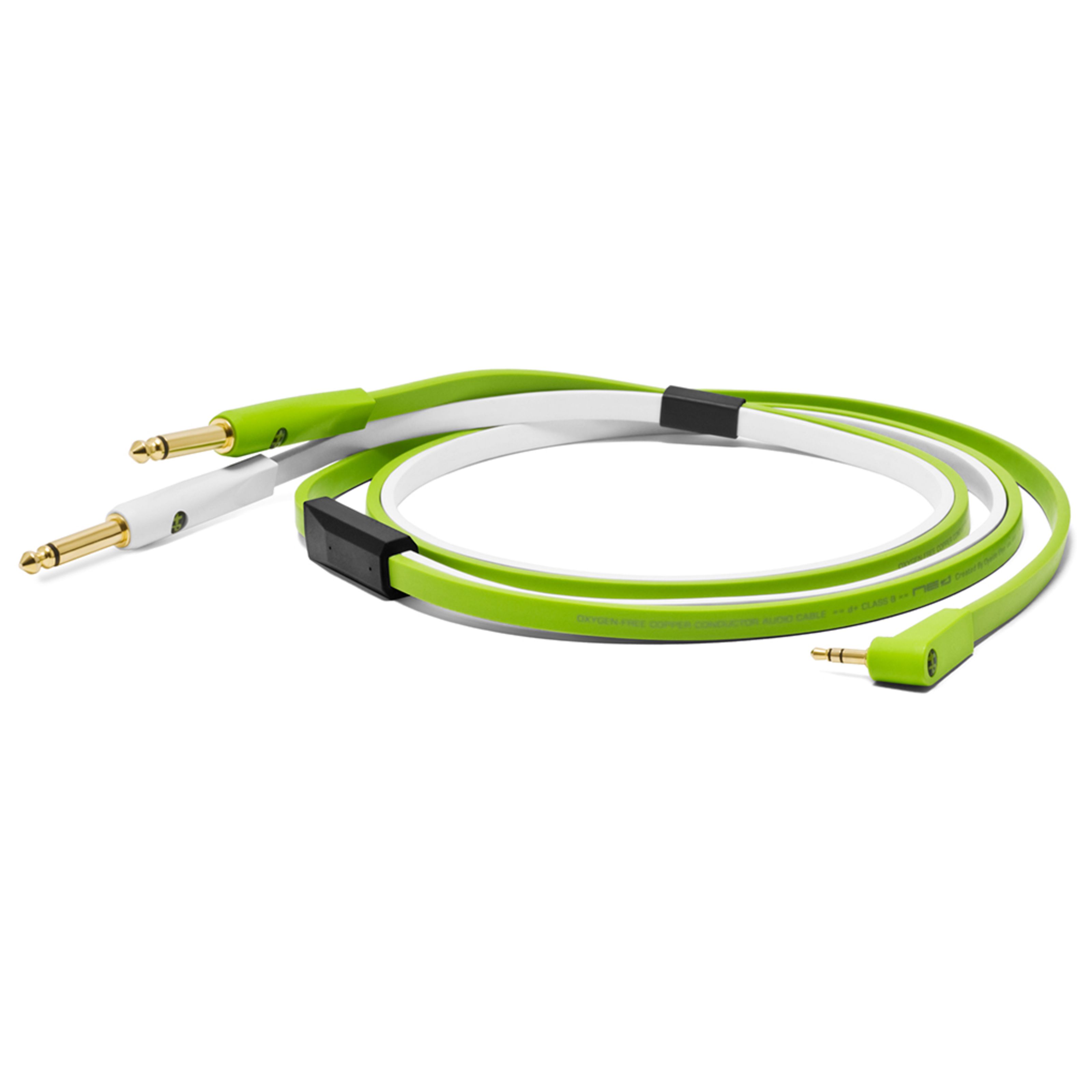 NEO by Oyaide d+ 2x 6,3mm-Mono-Klinke / 3,5mm Stereo Mini-Klinke Kabel, 1,5m Kabel für DJs Multicolour