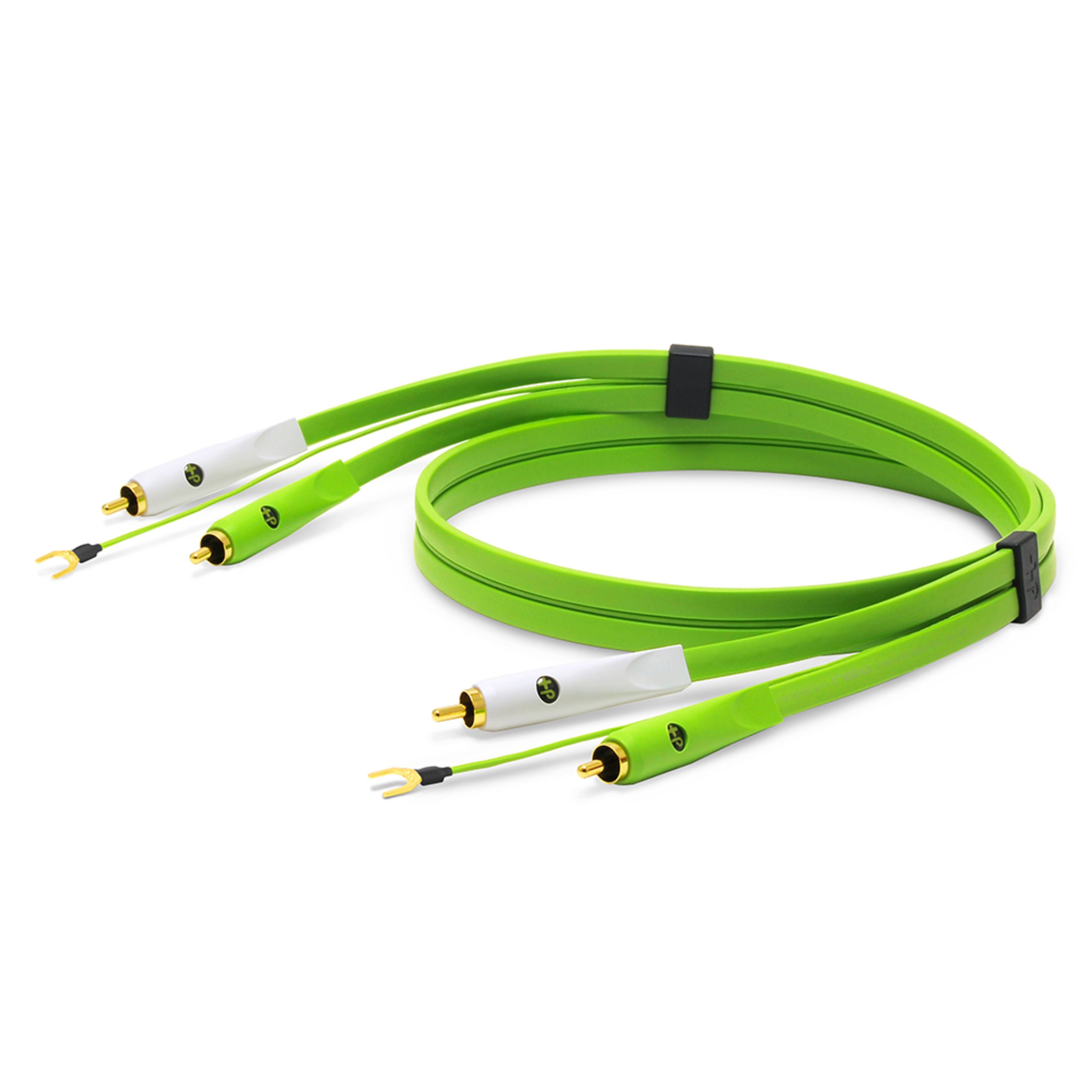NEO by Oyaide d+ Stereo Cinch Kabel, Class B Turntable Kabel, 1m Kabel für DJs Grün