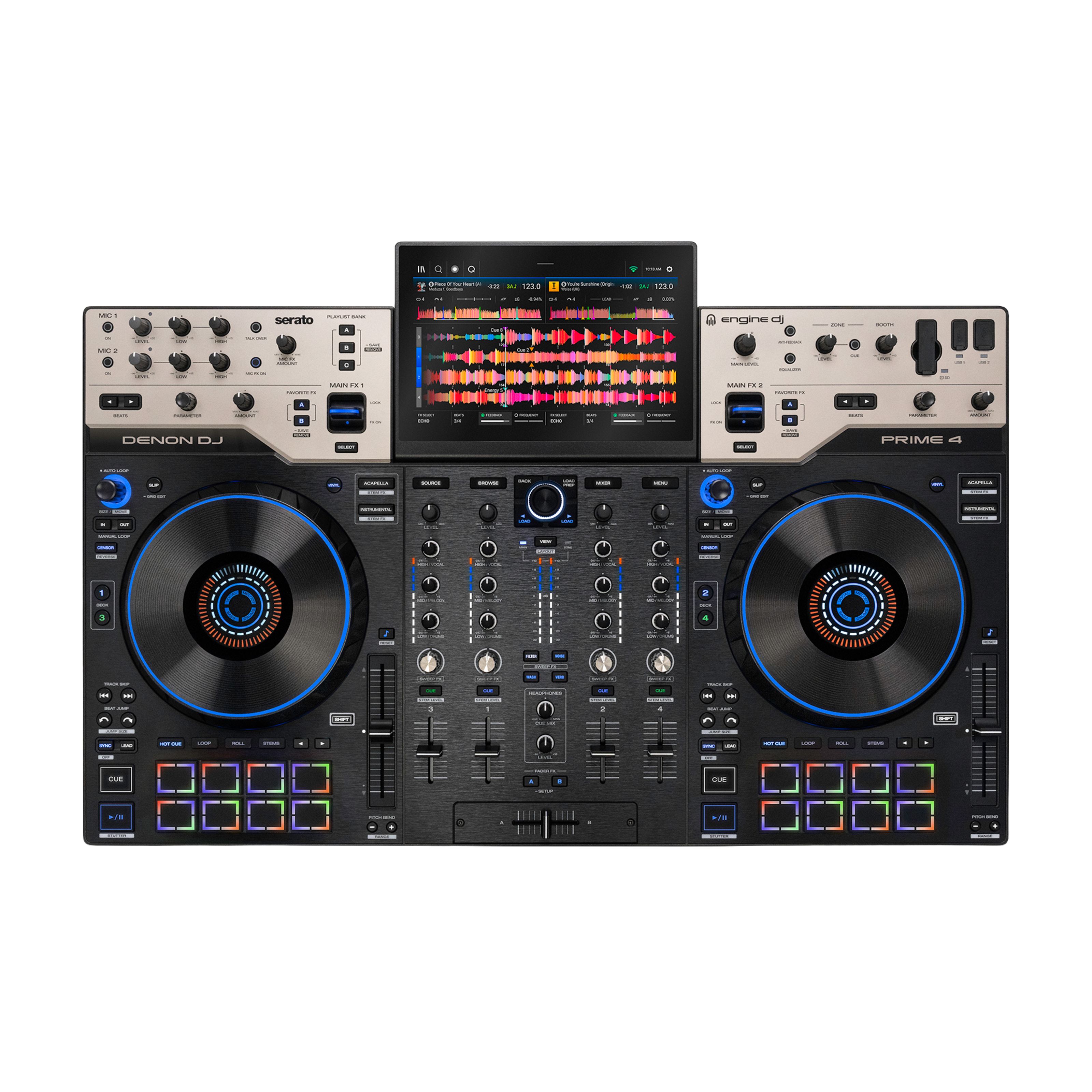 Denon DJ Prime 4 G2 DJ-Mixing-Station Schwarz