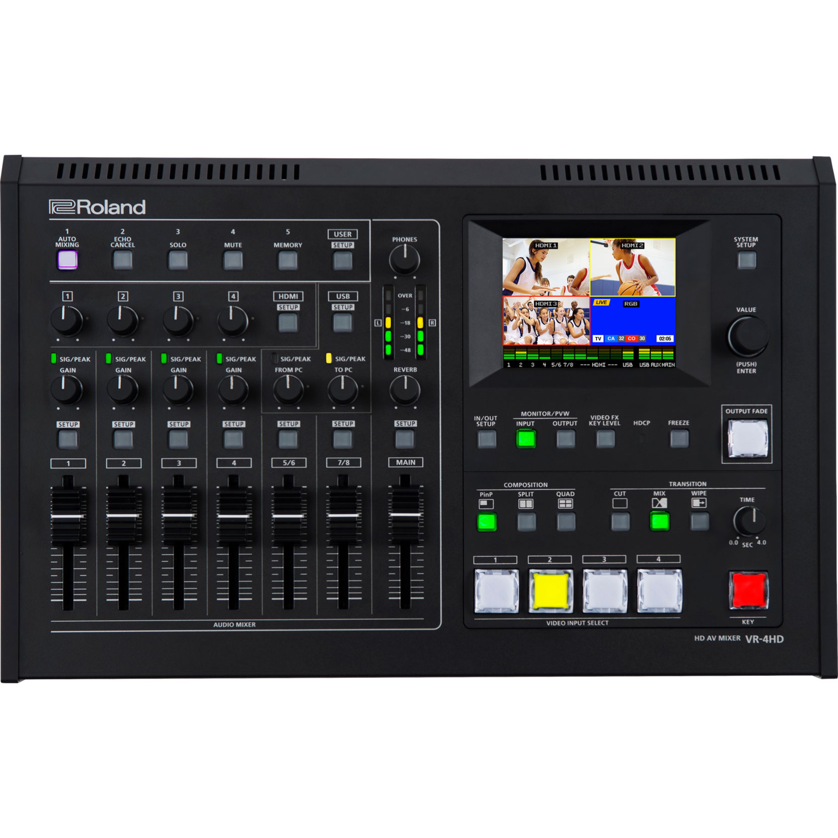 Roland VR-4HD 6 Input, 4-Kanal HD AV Mixer Mixer Kombibuchse