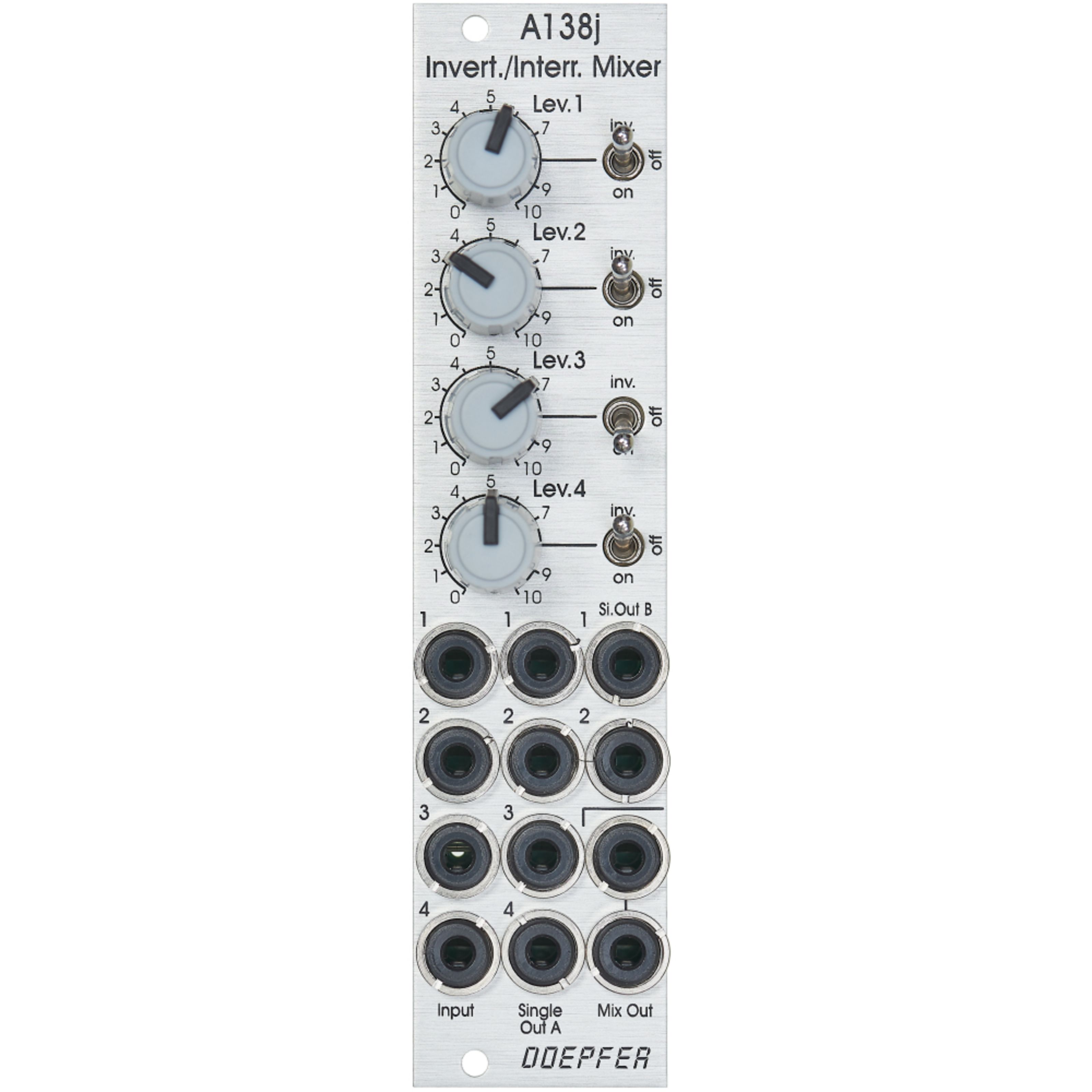 Doepfer A-138j Inverting/Interrupting Mixer (Janus Mixer) Mixer Modular Synthesizer