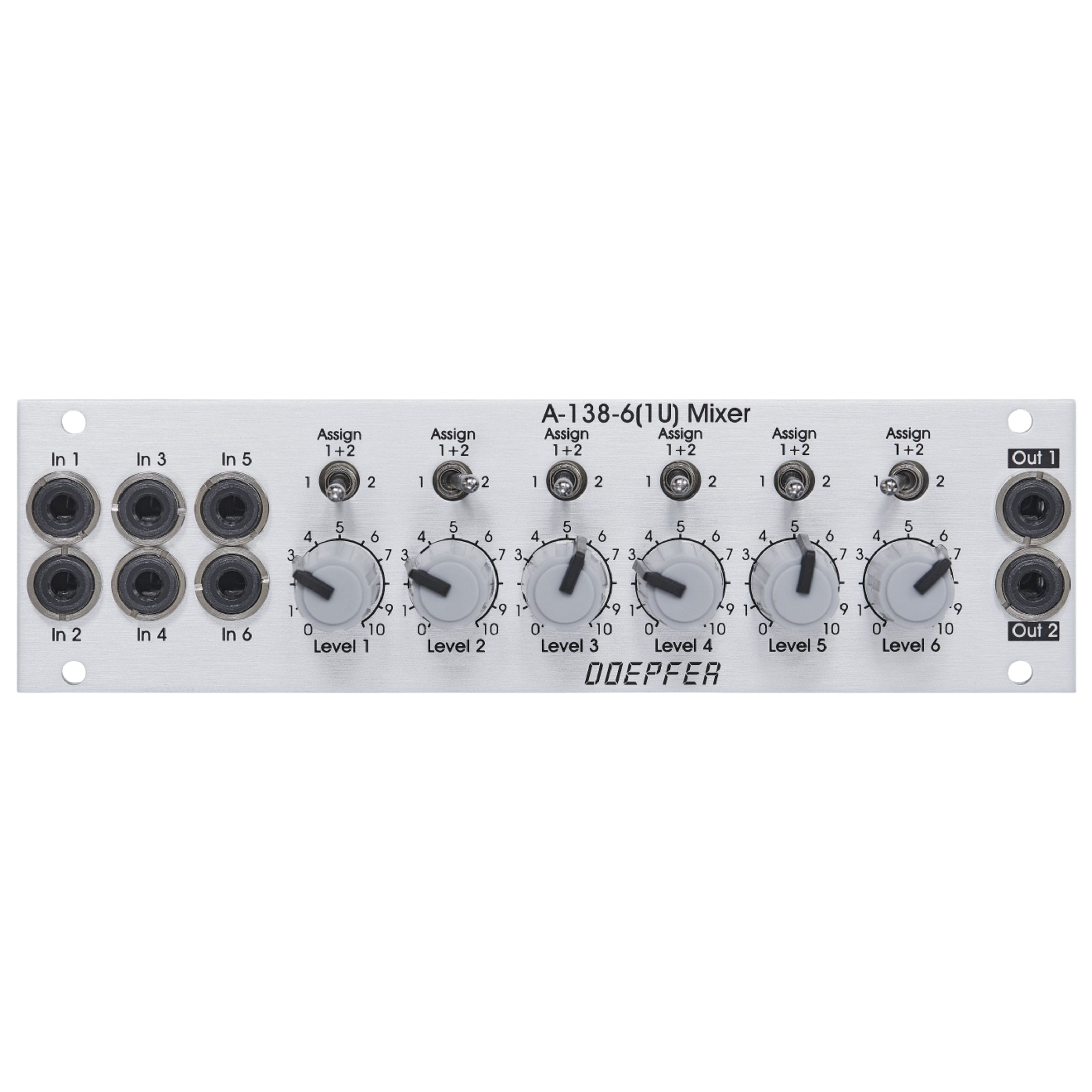 Doepfer A-138-6 1U Six Channel Mixer Mixer Modular Synthesizer