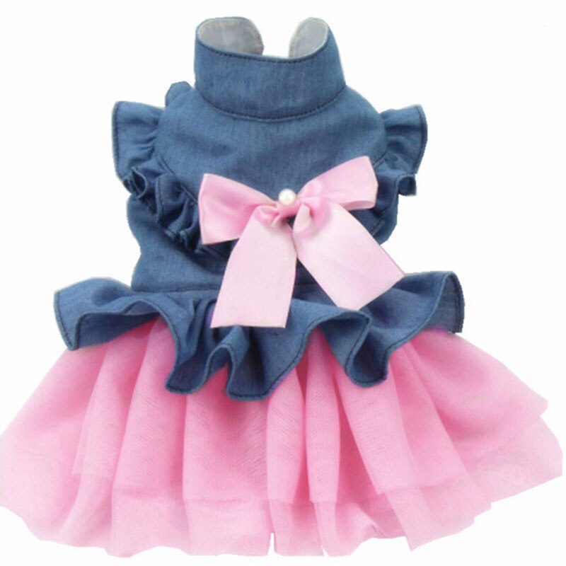 Sommer katze Hund Kleid Haustier Kleidung für Kleine Hund Hochzeit Kleid Felsen Welpen hund prinzessin Kleider Kleidung Jean Frühling Haustier kleidung