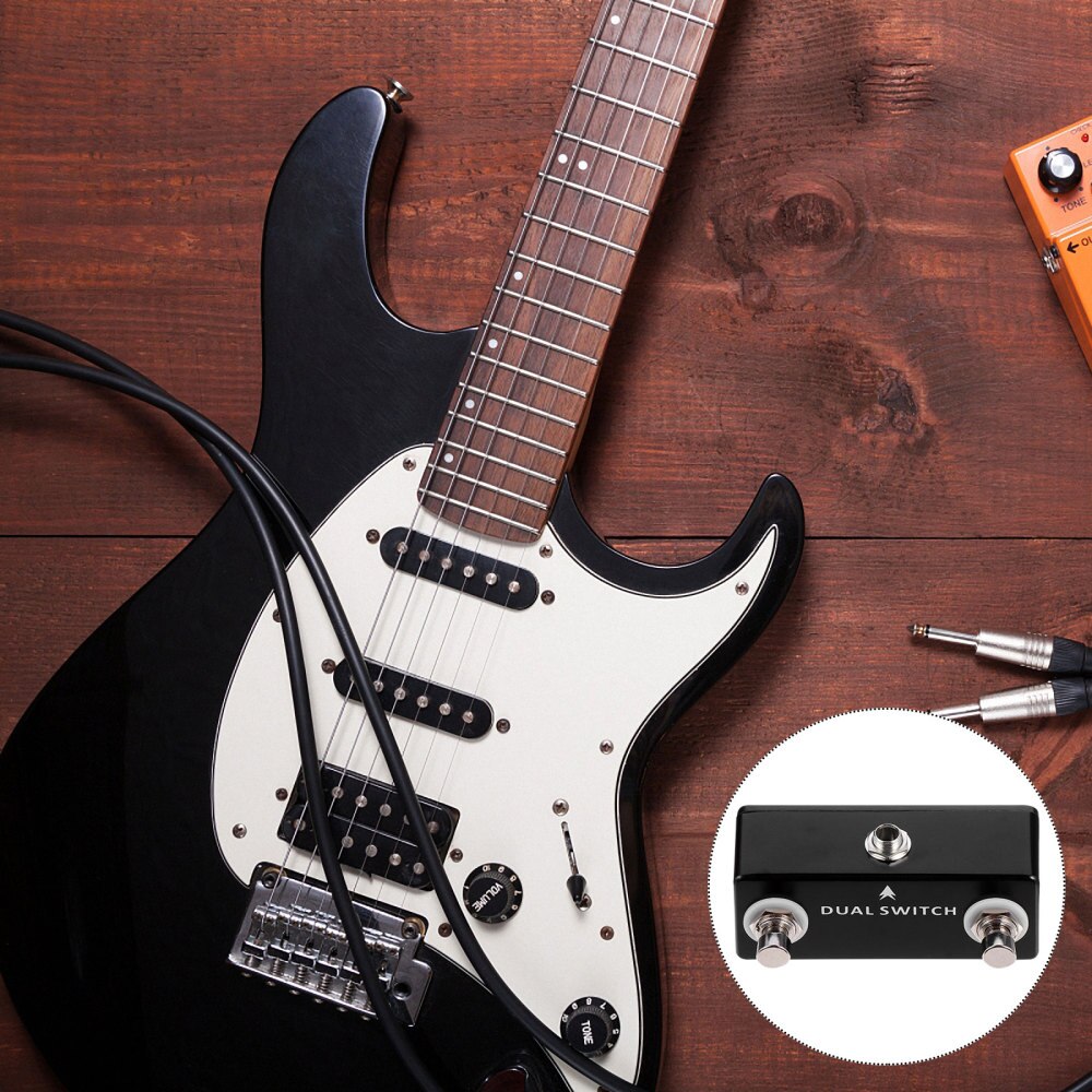Tragbare Gitarre Fuß Schalter Gitarre Effekte klopfen Pedal Zubehör (Schwarz)