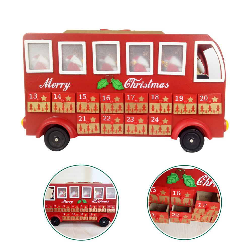 Weihnachten Countdown-Kalender Bus Förmigen Advent Kalender Dekorative Countdown-Kalender Schubladen Heimat Dekoration