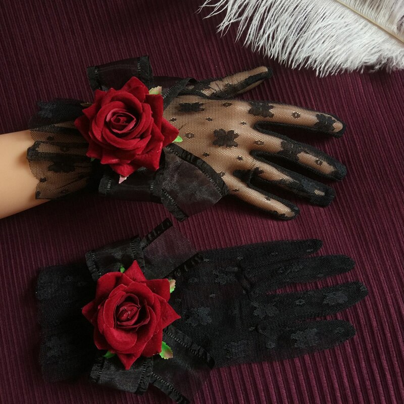 Braut Handschuhe Lolita Spitze Blume Handschuhe Hand Manschette Tee Party Foto Schießen Fotografie Foto Lolita Zubehör