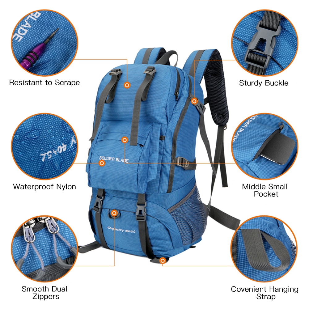 50L Camping Wandern Rucksack Große Kapazität Bergsteigen Pack Wasserdichte Reise Rucksack Camping Wandern