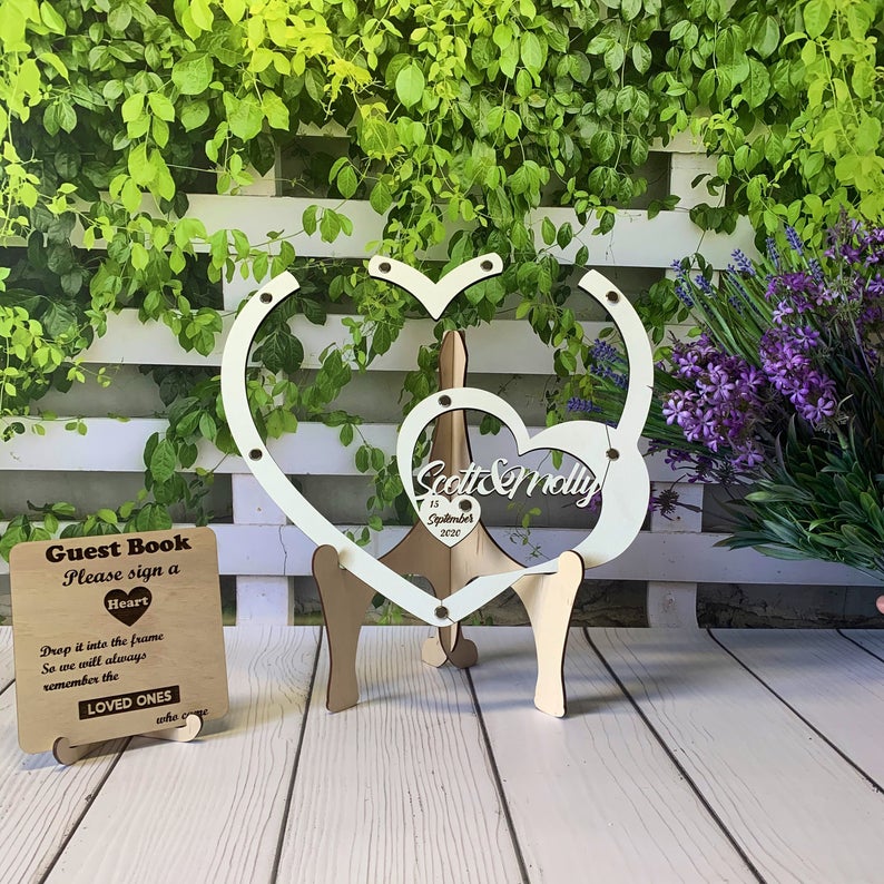 Acryl herz hochzeit gästebuch Alternative, Einzigartige gästebuch, Herzen gästebuch, Klar hochzeit gästebuch, herz -Kasten gästebuch