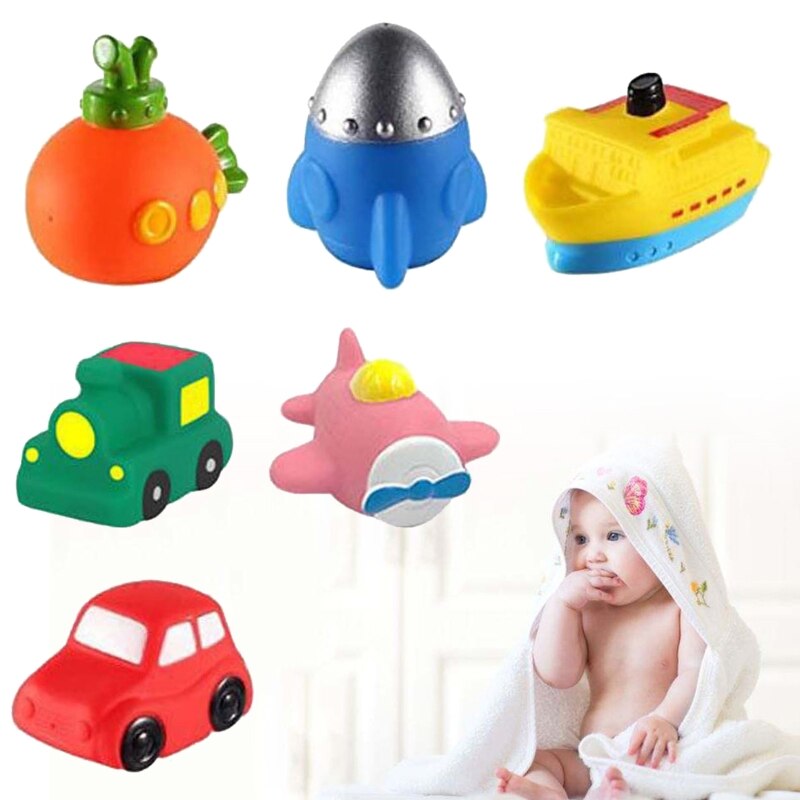 6 teile/satz Simulation Mini Auto Stiefel Flugzeug Baby Schlecht berühren-empfindliche LED Licht-hoch Spielzeug freundlicher Schwimmen Dusche licht-emittierende Bathro
