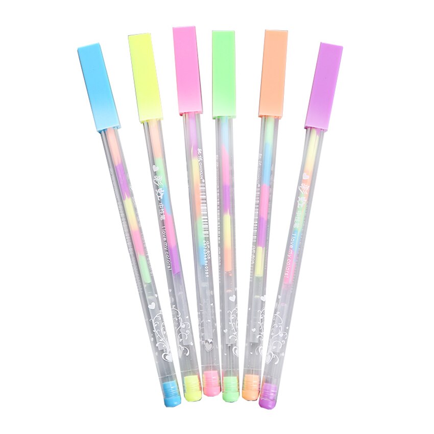6 in 1 Multi-farbe Textmarker Stift Regenbogen Wasser Pastell Stifte Kunst Schüler Schreibwaren freundlicher DIY Album Tagebuch Schule preis