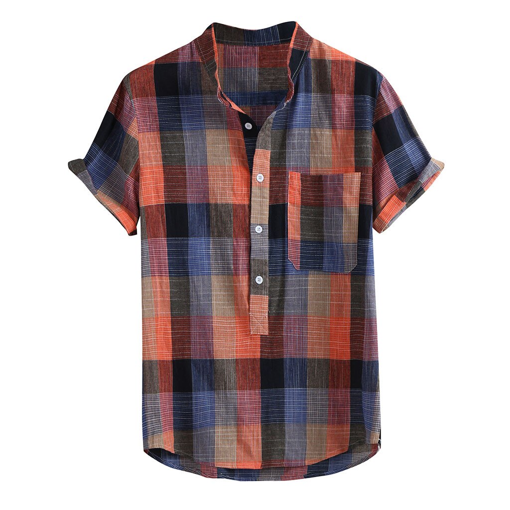 Männer der Hemd Sommer Streetwear lässig Kurzarm Shirt Camisa Plaid drucken Strand Hawaii Straße Männer Kleidung Camisa Masculina