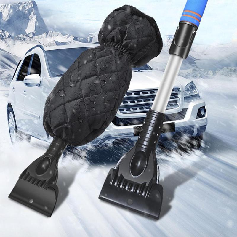 Auto handschuhe schaufel notfall multi-funktion abtauen wischer versenkbare Winter warme plüsch handschuhe schaufel
