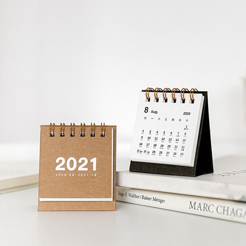 1Pc Mini Schreibtisch Kalender Einfache Feste Farbe Schreibtisch Papier Kalender Täglichen Planer Tisch Planer Büro Liefert