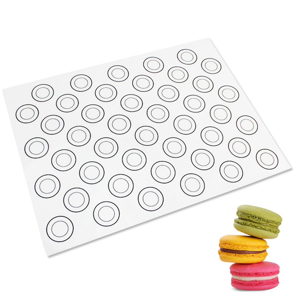 Silikon Teig matt Backformen 40*30cm Macaron 44 Kreise Gebäck Backofen Pasta Werkzeug Backblech Tablett Liner matt kuchen-Pad