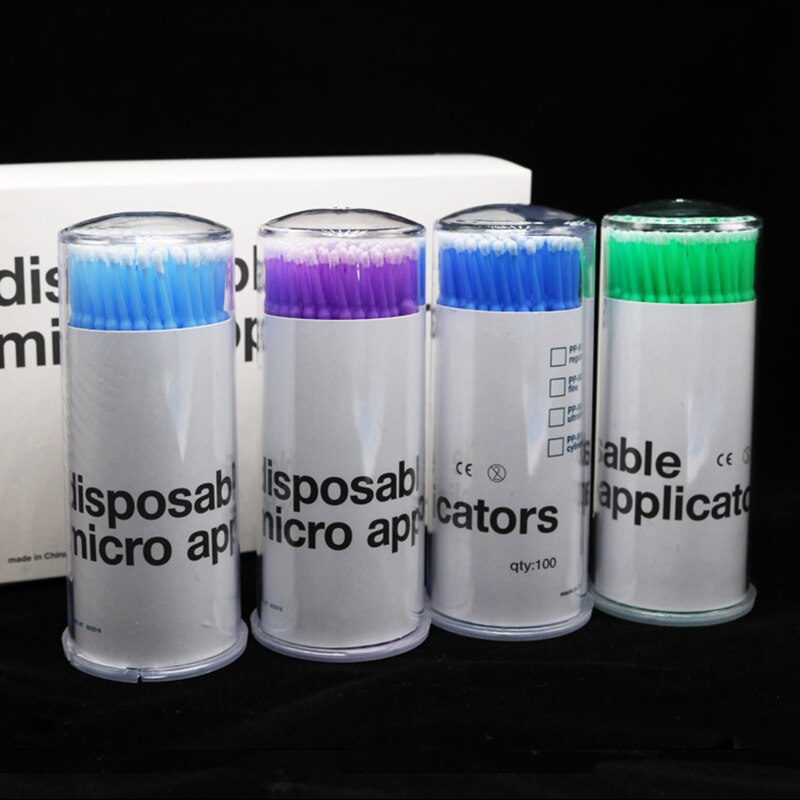 Einweg 100 Teile/los Wimpern Pinsel Tupfer Microbrushes Wimpern Verlängerung Werkzeuge Einzelnen Wimpern Entfernen Werkzeuge Applikatoren