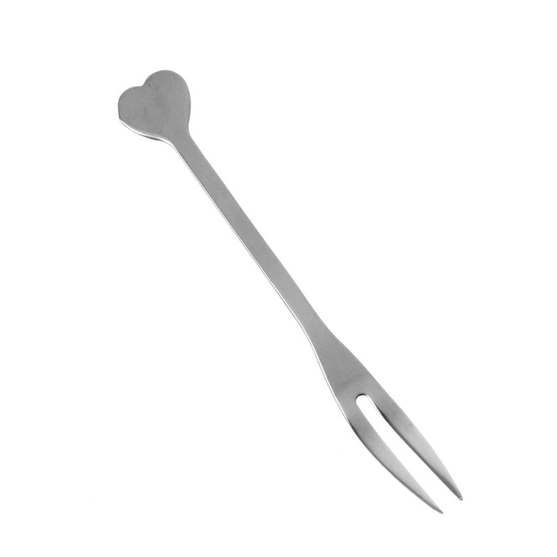 Mini Edelstahl 2 Zinken Gabel Nachtisch Kuchen Obst Salat Besteck Besteck Liebe Herz Griff Bequem Zu Hause Küche Zubehör