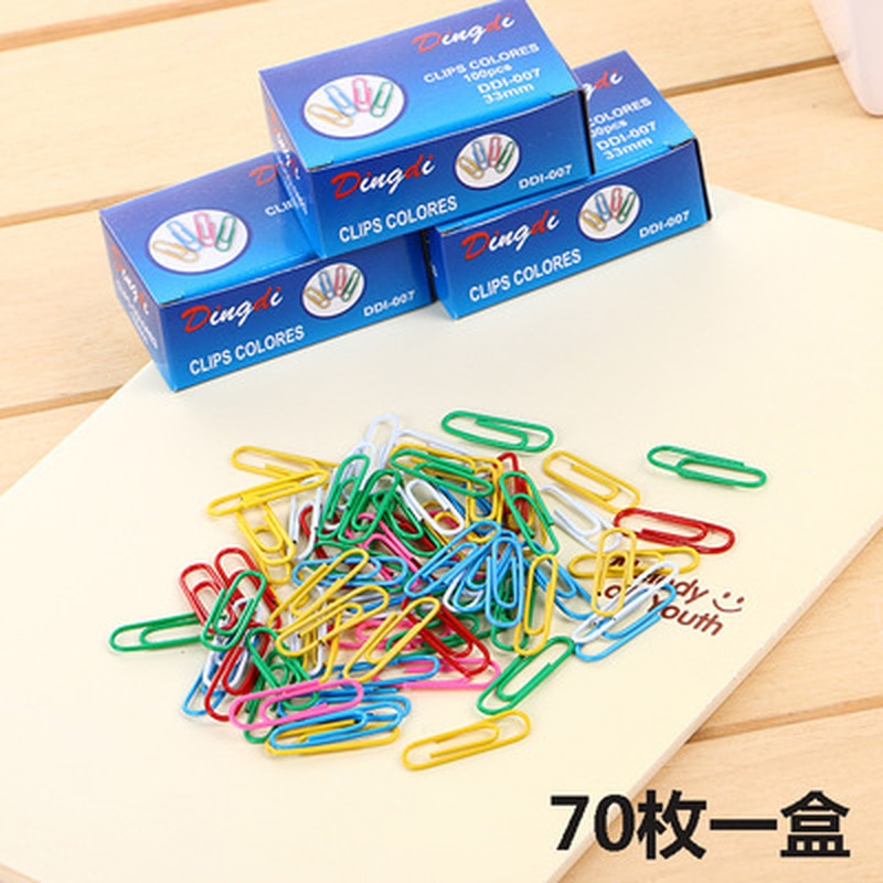70 teile/schachtel Farbe Papier Clip Nette Schreibwaren Schüler Büroklammern Metall Kawaii Papier Clips Kawaii Schule Büro Liefert Papier Clip