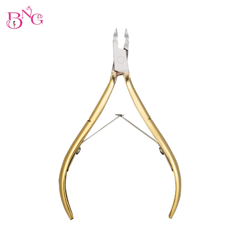 BNG Goldenen Nagel Häutchen Zange Toten Haut Schere Trimmer Entferner Haarschneidemaschine Zange Zange Nagel Kunst Pflege Werkzeug + PU Abdeckung