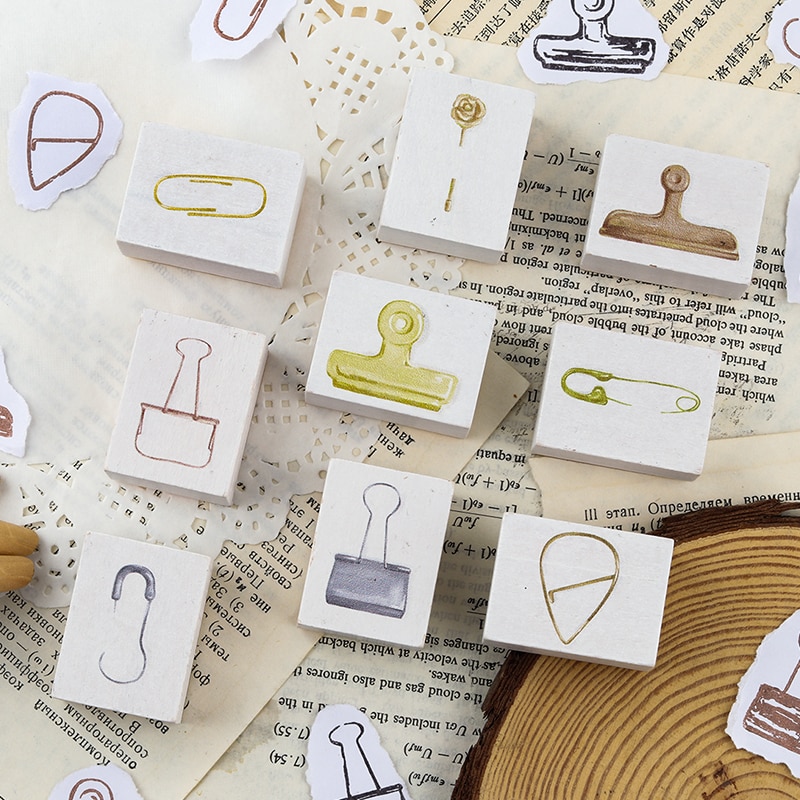Jahrgang Bindemittel Clip Holz Briefmarken Schreibwaren Dekoration Werkzeuge Papier Clip DIY Scrapbooking Tagebuch Briefmarken Handwerk Liefert