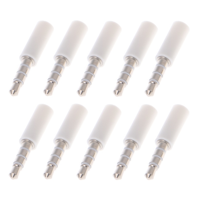 10 Stck Gold 4 Pole 3,5mm Männlichen Stereo Kopfhörer Kopfhörer Jack Stecker Lözehn Schwarz/Weiß
