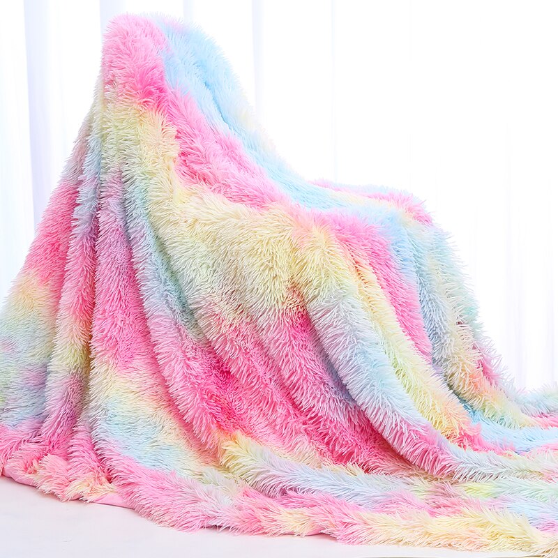 Einhorn Decke Regenbogen Decke für Mädchen Bunte Plüsch Sofa Couch Abdeckung pelzig verschwommen Pelz Warme Werfen Liebe Gewinnt Decke