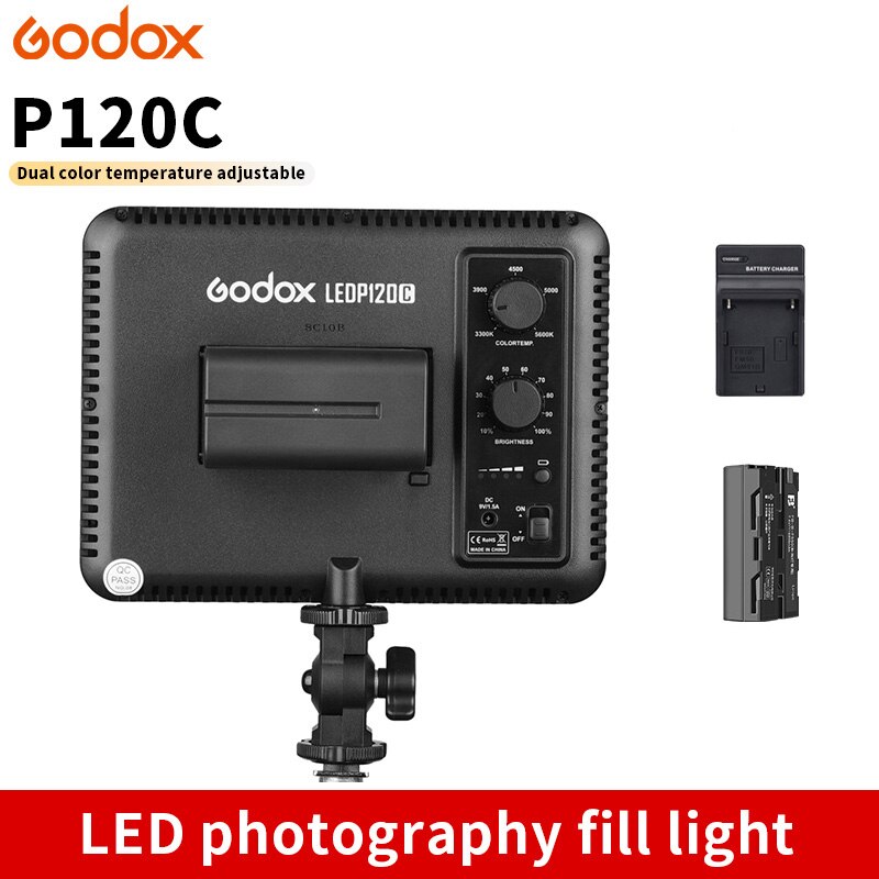 Godox LED Licht Ultra schlank P120C Studio Kontinuierliche 3300K ~ 5600K LED Video Licht Lampe mit Batterie Für kamera DV Camcorder
